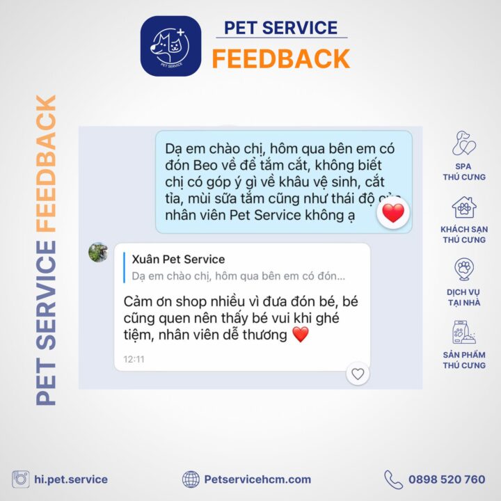 Feedback spa thu cung Pet Service
